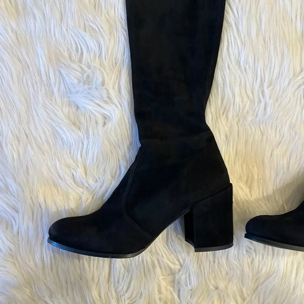 Stuart Weitzman Tieland Over The Knee High Boots Suede Block Heel Thigh High - Picture 11 of 16
